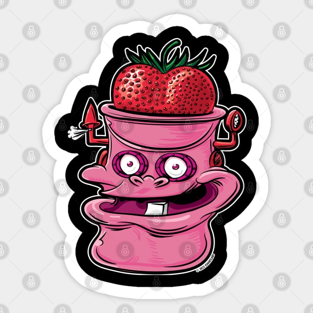 Franken Berry Head Sticker by eShirtLabs